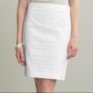 Banana Republic White Eyelet Pencil Skirt